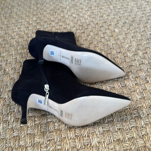 NEW Without Box Larroude Mini Kate Black Suede Pointy Toe Bootie 7 - Picture 4 of 7